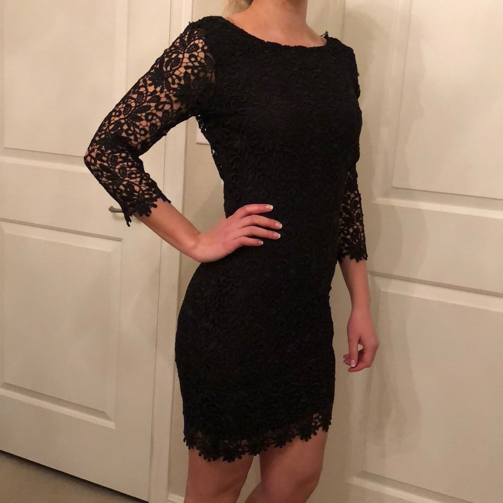 Black Lace Evening Dress